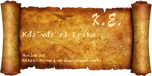 Kővári Erika névjegykártya